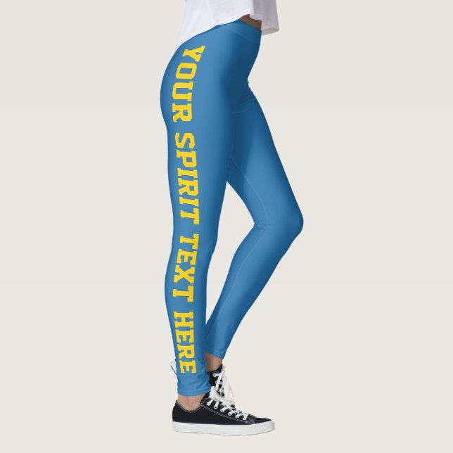 True Blue Gold Custom School Spirit Leggings (Rechts)