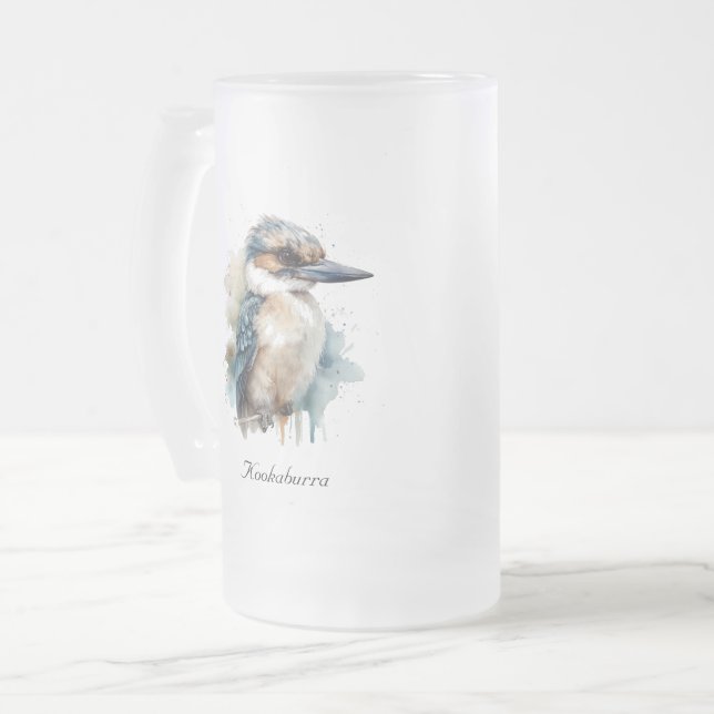 True Blue Kookaburra, Brauch Mattglas Bierglas (Vorderseite Links)