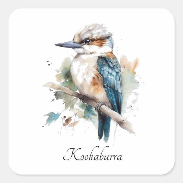 True Blue Kookaburra, Brauch Quadratischer Aufkleber (Vorderseite)