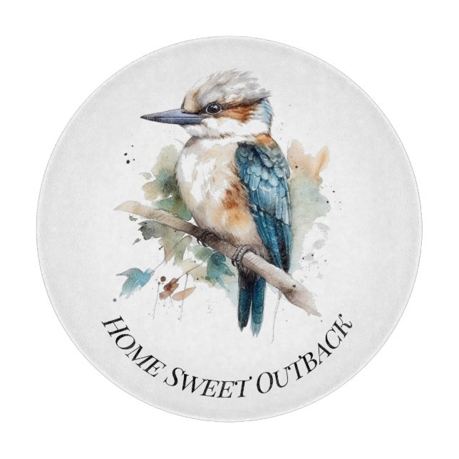 True Blue Kookaburra, custom Schneidebrett (Vorderseite)