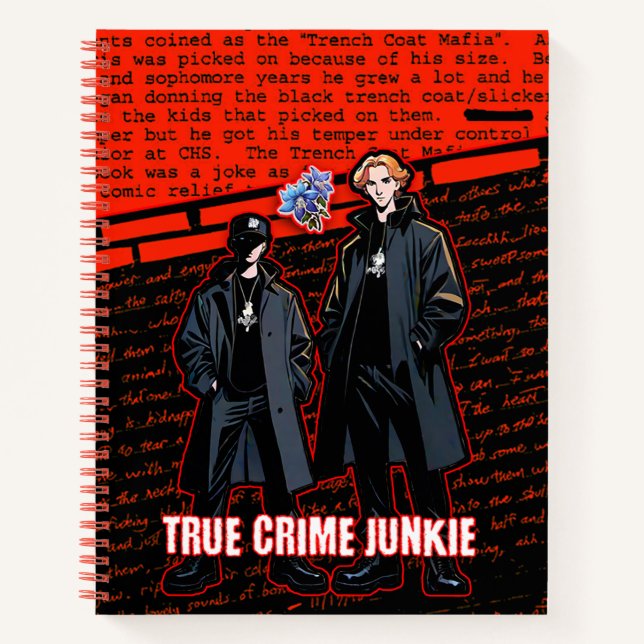 True Crime Junkie Notebook Notizbuch (Vorderseite)