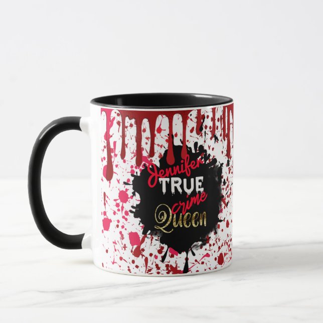 True Crime Queen Personalisiert Tasse (Links)