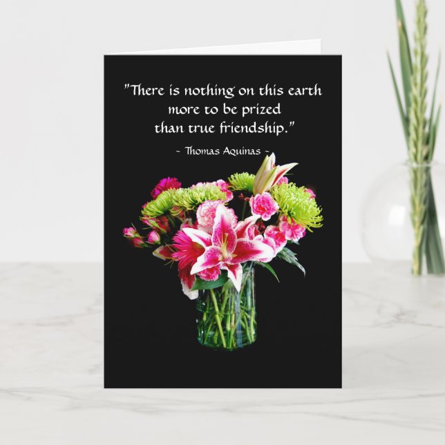 True Friend Happy Birthday, Stargazer Lily Bouquet Karte (Vorderseite)