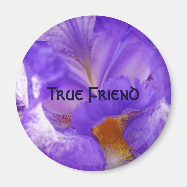 True Friend Magnet Lila Iris Blume Magnet Geschenk (Vorne)