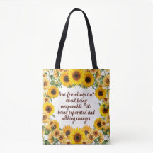 True Friendship Quote Tote Bag – Trendy & Creative