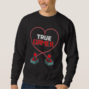 True Gamer I Liebe Arcade Games Retro Gamer Sweatshirt