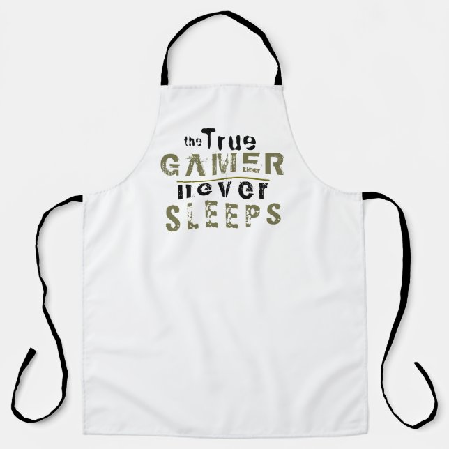 True Gamer schläft niemals Typografy Gamer Schürze (Vorderseite)
