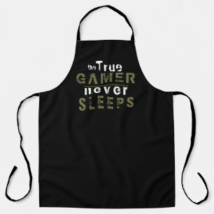 True Gamer schläft niemals Typografy Gamer-Schürze Schürze