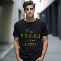 True Gamer schläft niemals Typografy Gamer