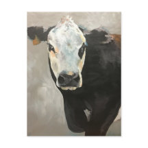 True Grid Cow Post Card