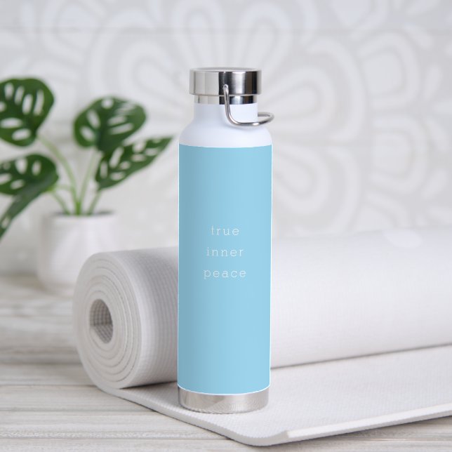 True Inner Peace Minimalistic Water Bottle Trinkflasche (Yoga (gedreht))