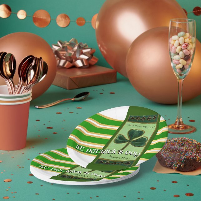 True Irish Heart St Patrick's Day PPP01 Pappteller (Multi)