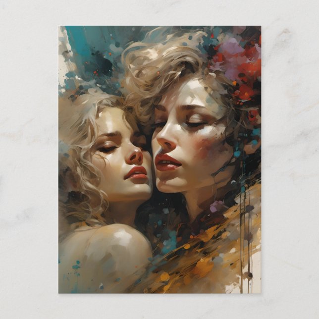 True Lesbian Liebe Postkarte (Vorderseite)