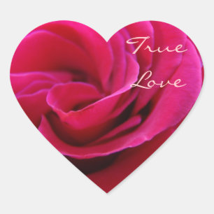 True Love Aufkleber Rosa Rosen Blumen Hochzeitssie