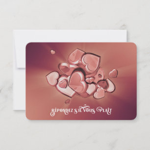True Love Burning Hearts UAWG RSVP Karte