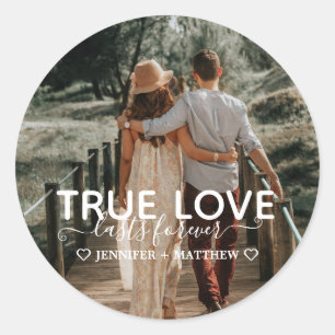 True Love Couple Foto Runder Aufkleber