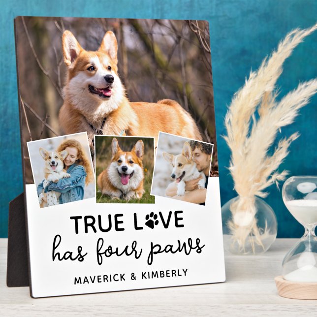True Love Dog Lover Personalisiert 4 Fotolage Fotoplatte (Von Creator hochgeladen)