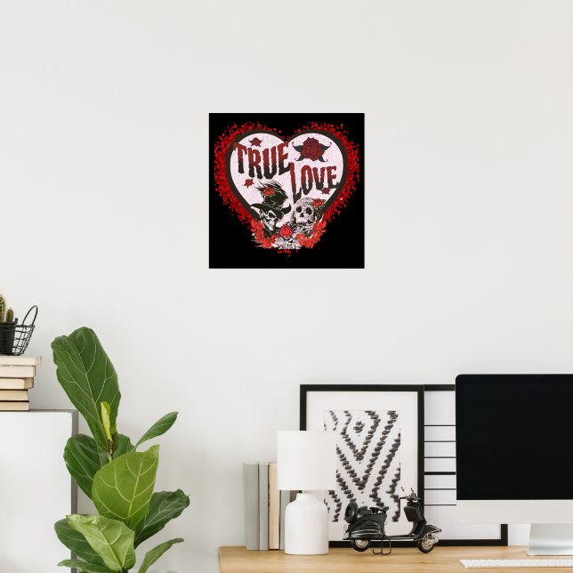 True Love Eternity Skull Couple Poster (Heimbüro)