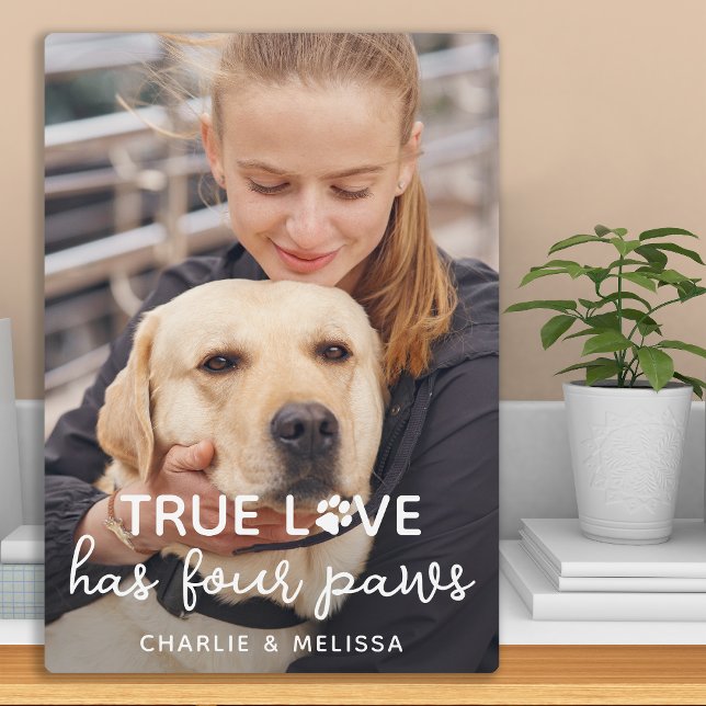 True Love hat 4 Paws Custom Pet Hund Lover Foto Fotoplatte (Von Creator hochgeladen)