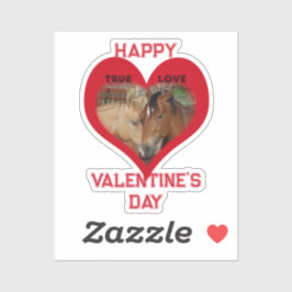 True Love Horses Conversation Heart Valentine Aufkleber