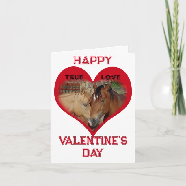 True Love Horses Red Conversation Heart Valentine (Vorderseite)