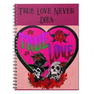 True Love Pink Skull Couple Custom Notizblock