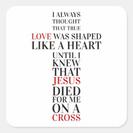 True love quadratischer aufkleber