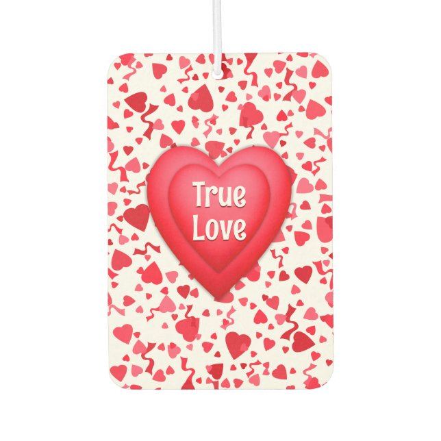 True Love Red Confetti Personalisiert Autolufterfrischer (Vorderseite)