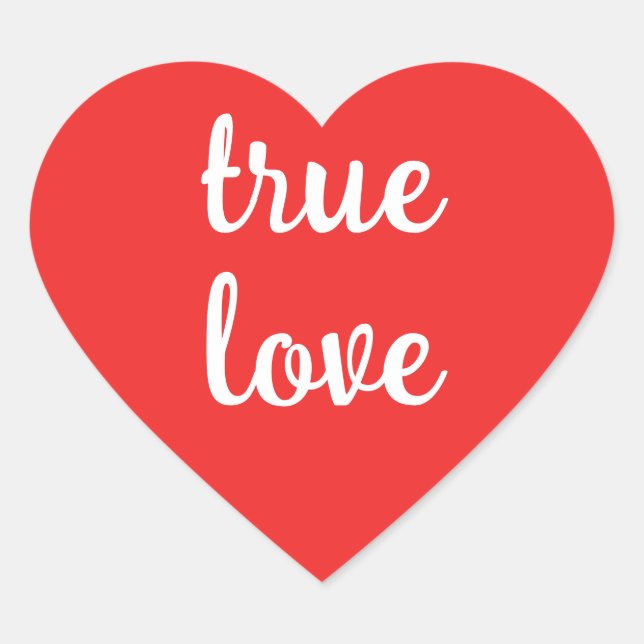 True Love Red Heart Stickers (Vorderseite)