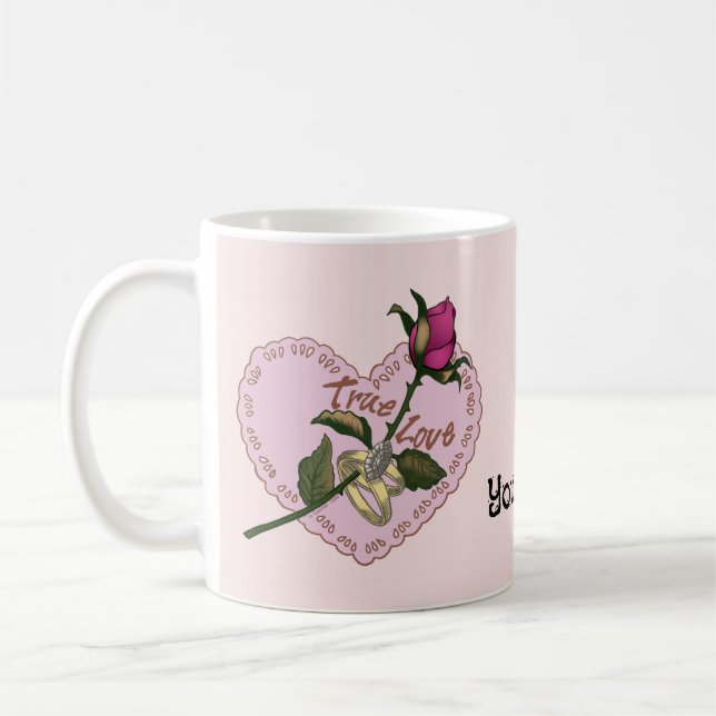 True Love Rose Hochzeit Tasse (Links)