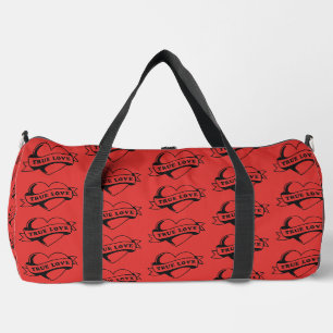 True Love Tattoo Heart   Klassisches Romandesign Duffle Bag