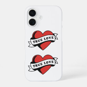 True Love Tattoo Heart Klassisches Romandesign iPhone 16 Hülle