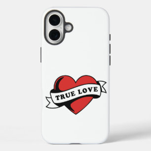 True Love Tattoo Heart Klassisches Romandesign iPhone 16 Plus Hülle
