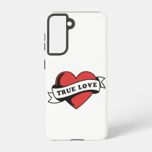 True Love Tattoo Heart   Klassisches Romandesign Samsung Galaxy Hülle