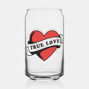 True Love Tattoo Herz Klassisches Romantik-Desig Dosenglas