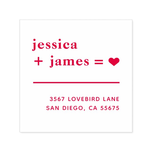 True Love Wedding and Verlobung Briefmarke Red Permastempel (Design)
