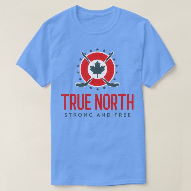 True North Strong and Free Hockey Canada Maple Lea T-Shirt (Design vorne)