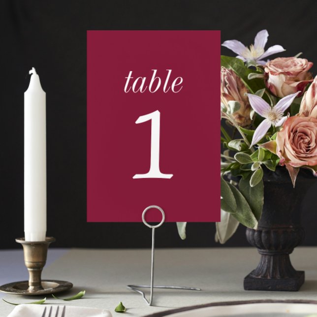 True Simplicité 2 Claret Mariage Numéro de table (Créateur téléchargé)