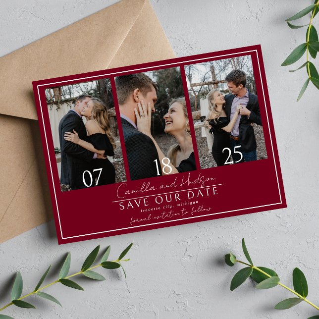 True Simplicity 4 | Burgunderrot | Hochzeit Save The Date (Von Creator hochgeladen)