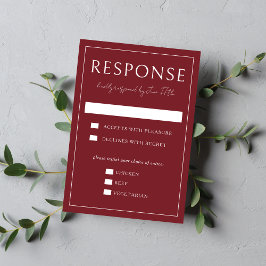 True Simplicity 4 | Burgundy | Wedding RSVP Karte