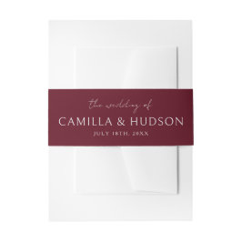 True Simplicity 4 | Tiefes Burgund | Hochzeitseinl Einladungsbanderole