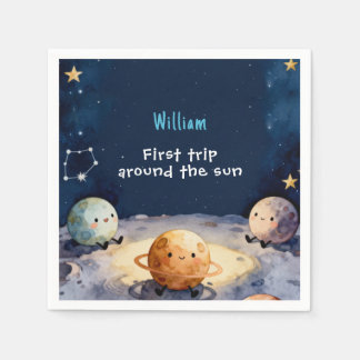 True Space First Trip Around The Sun 1st Birthday Serviette