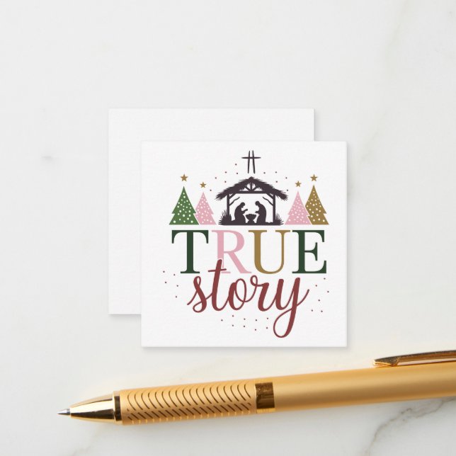 True Story Christmas Bibel Verse Begleitkarte (Vorderseite/Rückseite Beispiel)