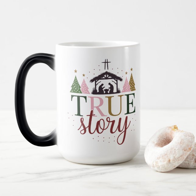 True Story Christmas Bibel Verse Verwandlungstasse (Mit Donut)