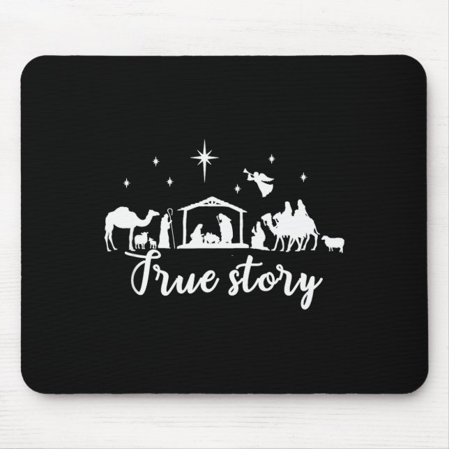 True Story Christmas Gift Religious Nativity Scene Mousepad (Vorne)