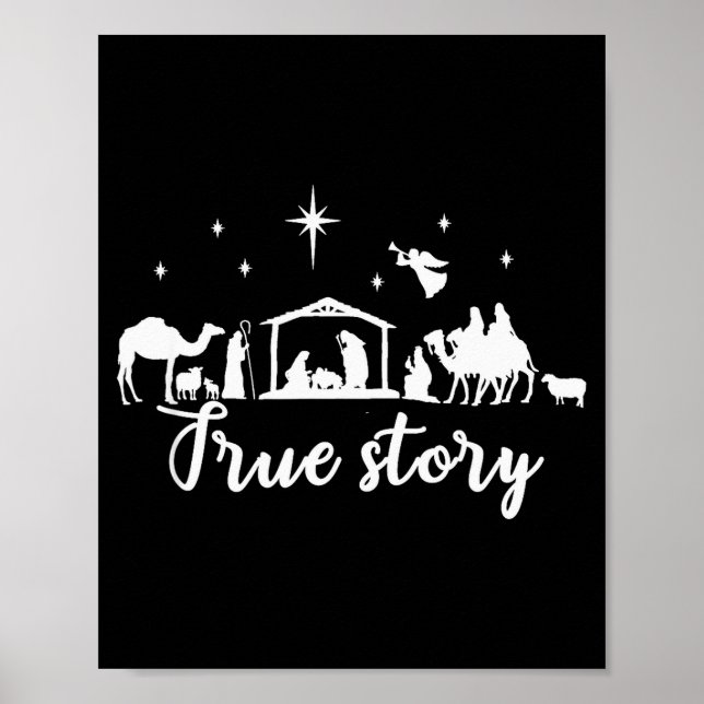 True Story Christmas Gift Religious Nativity Scene Poster (Vorne)