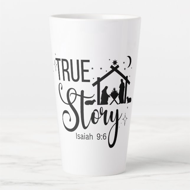 True Story Isaiah 9:6 Religiöse Weihnachten Milchtasse (Vorderseite)