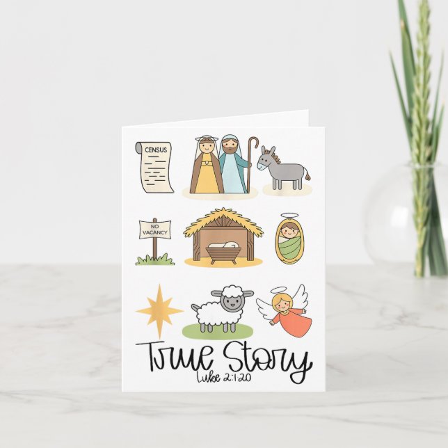 True Story Jesus Nativity Christian Christmas  Karte (Vorderseite)