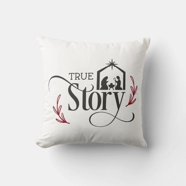 True Story Nativity Pillow Kissen (Vorderseite)