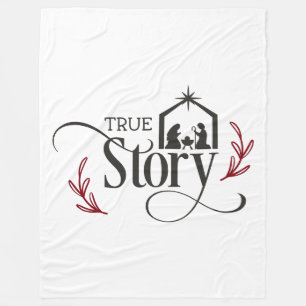 True Story Nativity Weihnachten Fleecedecke